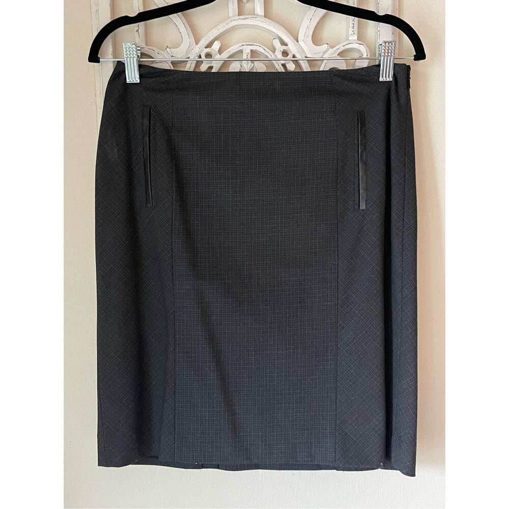 SK1 Halogen Gray‎ Glen Plaid Stretch Straight Pencil Skirt Size 6